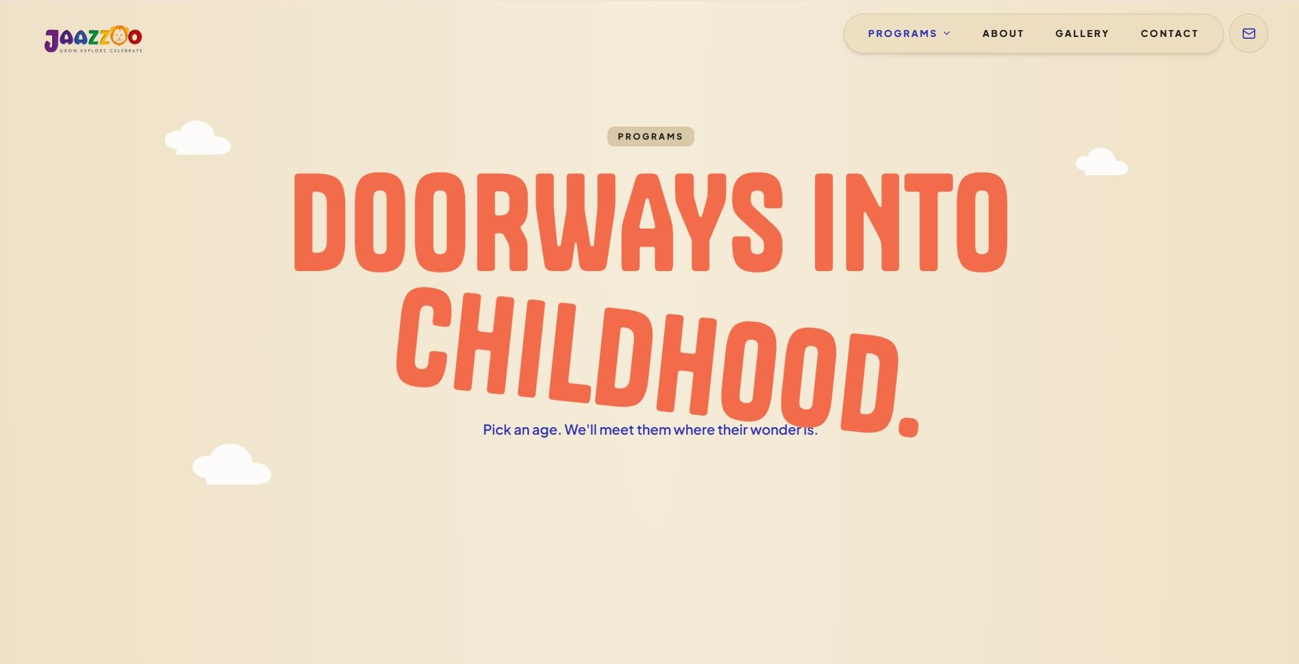 Jaazzoo page introducing its early-years learning environment.