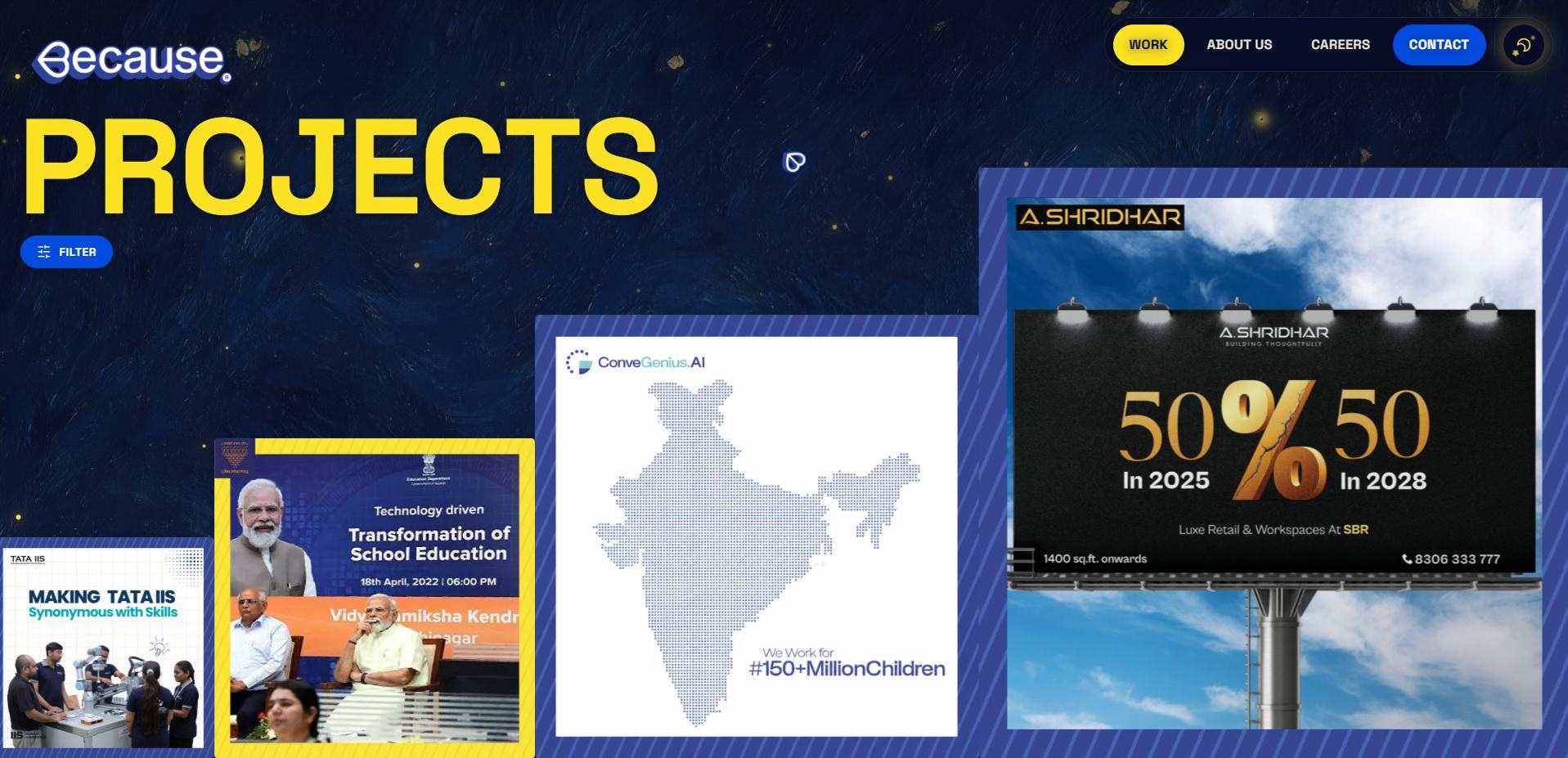 Project page in Starry Night Mode.